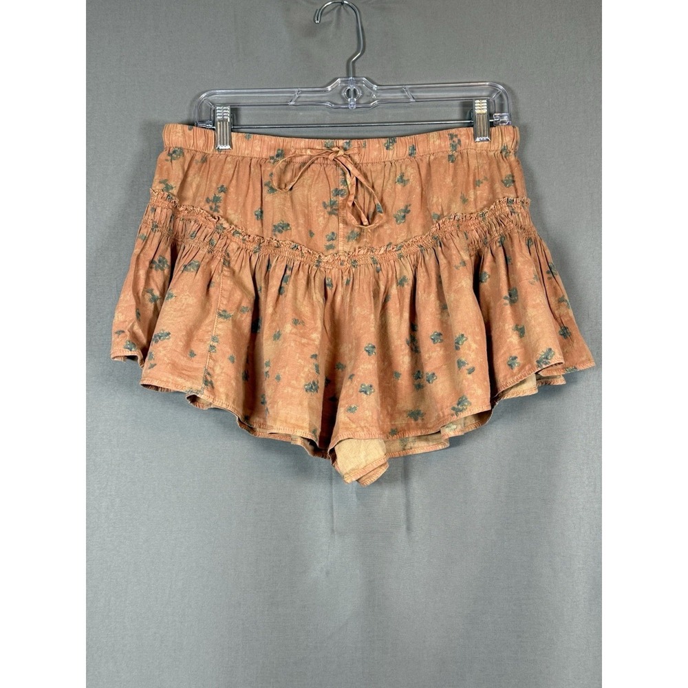 Free People Callista Printed Shorts Peach Boho Cottagecore Women's Medium